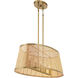 Astoria 5 Light 20 inch Natural with Burnished Brass Oval Chandelier Ceiling Light, Oval