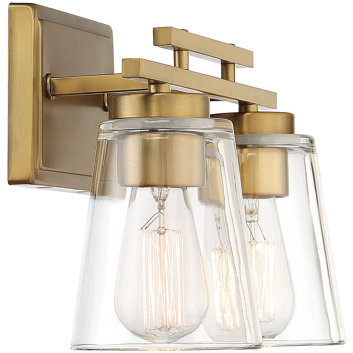 Calhoun 2 Light 14.58 inch Warm Brass Bathroom Vanity Light Wall Light, Essentials