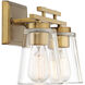 Calhoun 2 Light 14.58 inch Warm Brass Vanity Light Wall Light, Essentials