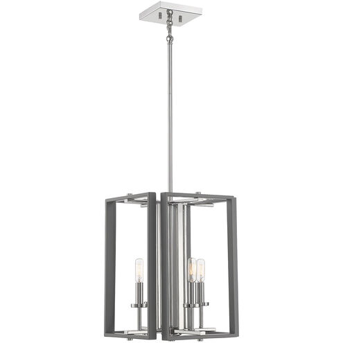 Champlin 4 Light 12.38 inch Gray with Polished Nickel Accents Pendant Ceiling Light in Gray/Polished Nickel