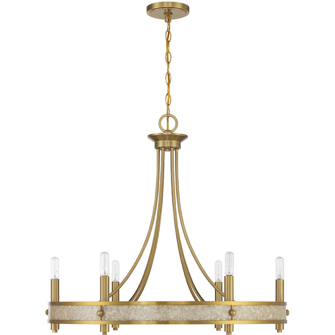 Camden 6 Light 28 inch Warm Brass Chandelier Ceiling Light
