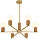 Jarrell 6 Light 30 inch Warm Brass Chandelier Ceiling Light