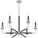 Davidson 6 Light 32 inch Matte Black with Polished Chrome Accents Chandelier Ceiling Light