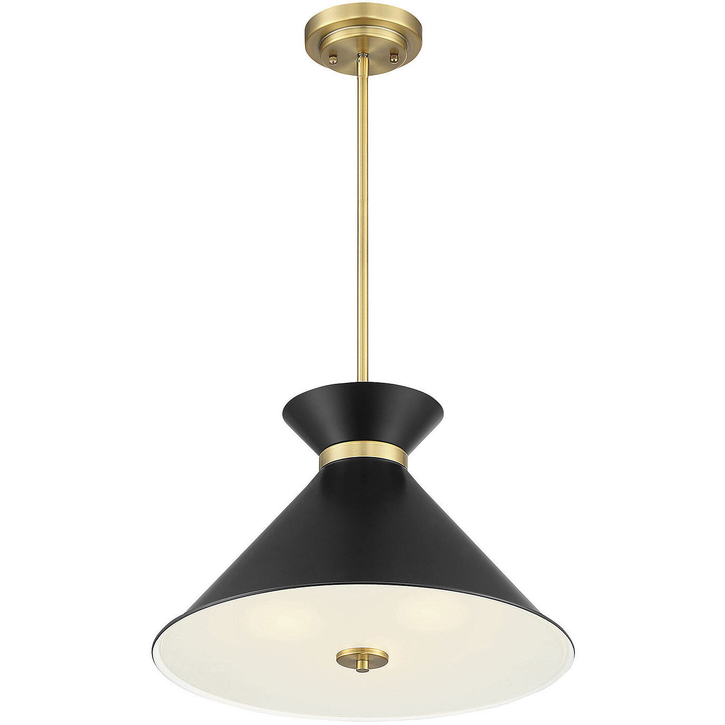 Lamar 3 Light 18 inch Black with Warm Brass Accents Pendant Ceiling Light