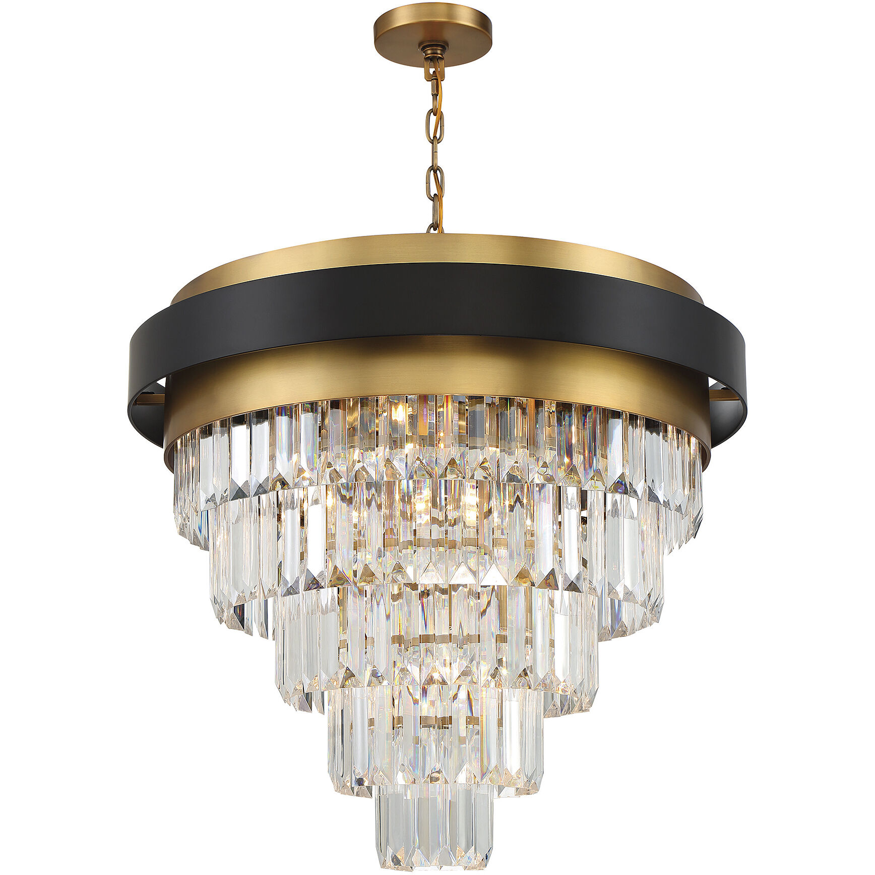 Marquise 9 Light 30 inch Black with Warm Brass Accents Chandelier Ceiling Light