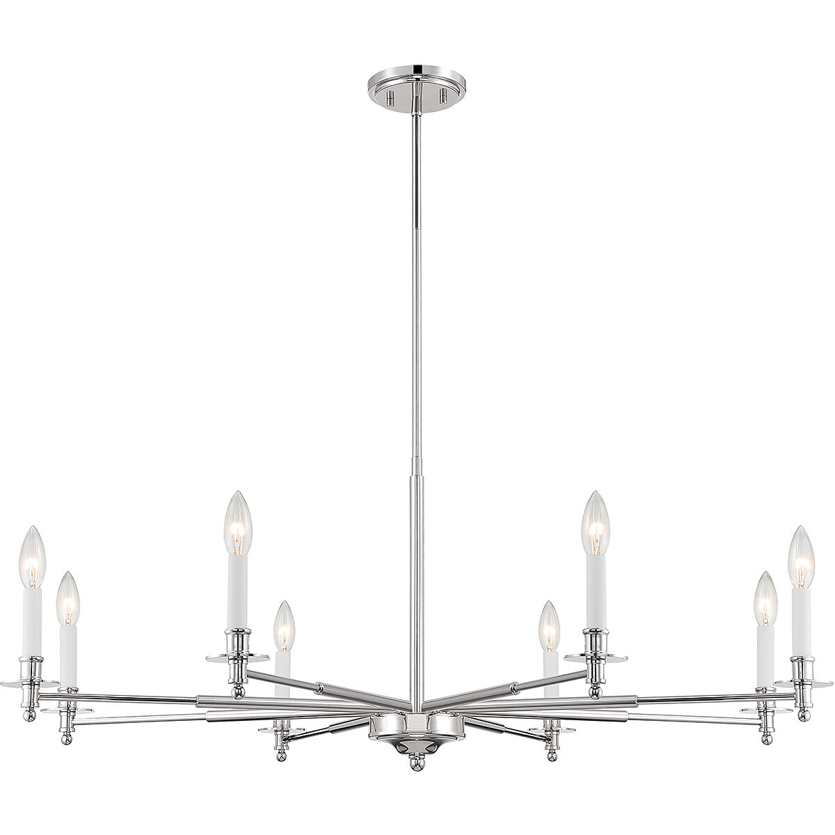 Jasmine 8 Light 42 inch Polished Nickel Chandelier Ceiling Light, Essentials