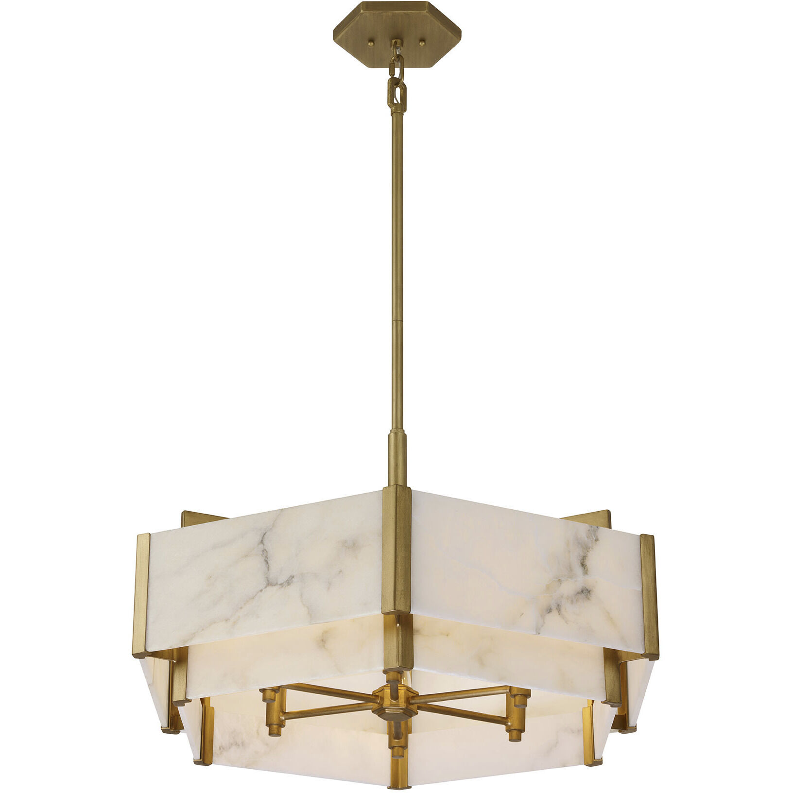 Orleans 6 Light 24.28 inch Distressed Gold Pendant Ceiling Light