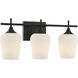 Octave 3 Light 21 inch Matte Black Bathroom Vanity Light Wall Light, Essentials