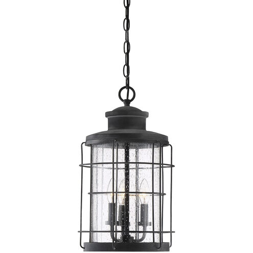 Fletcher 3 Light 11 inch Oxidized Black Outdoor Hanging Lantern