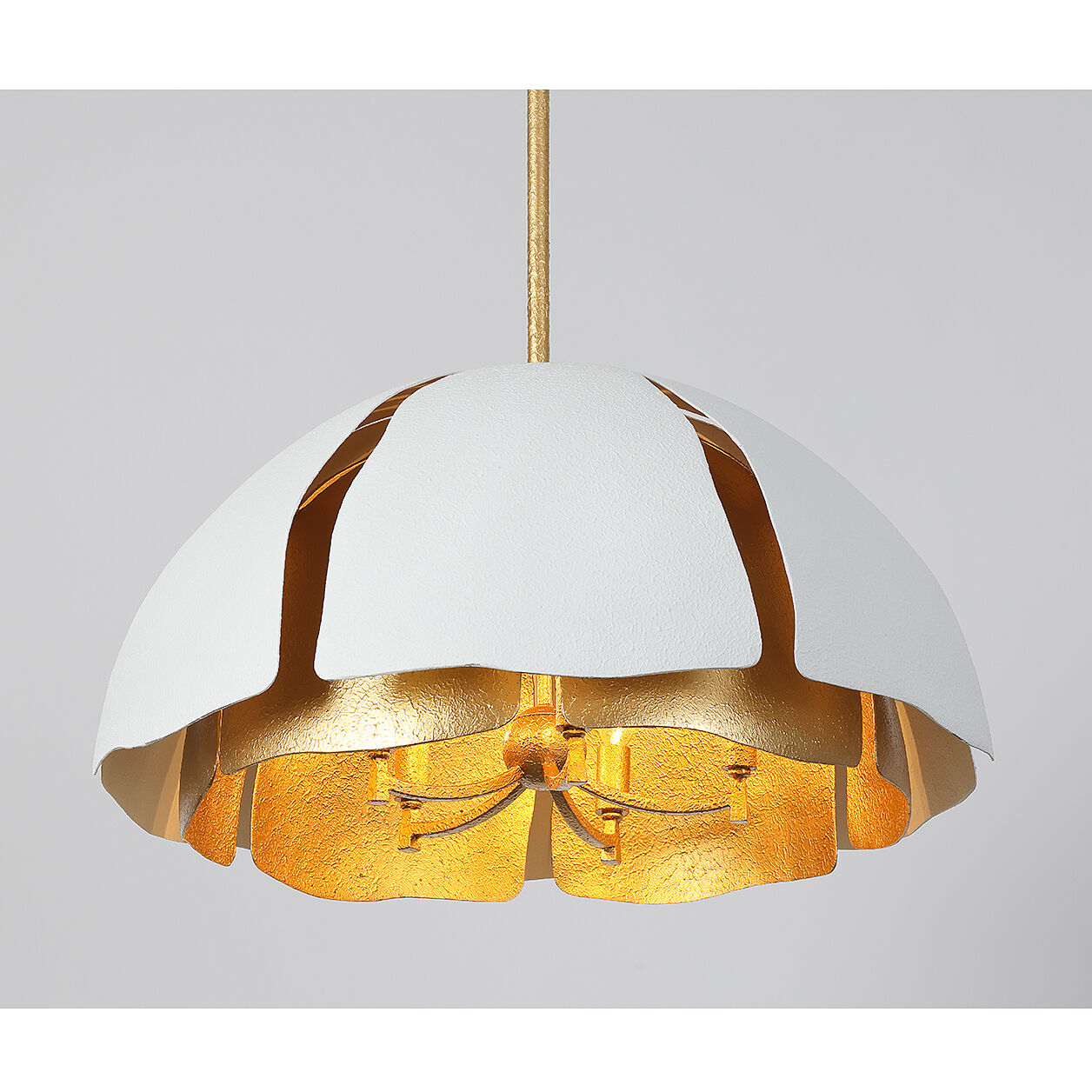 Brewster 5 Light 26 inch Cavalier Gold with Royal White Pendant Ceiling Light