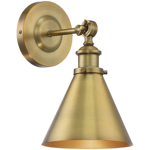 Glenn 9 inch 60.00 watt Warm Brass Adjustable Wall Sconce Wall Light, Essentials