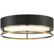 Creswell LED 15 inch Warm Brass Flush Mount Ceiling Light, Oval