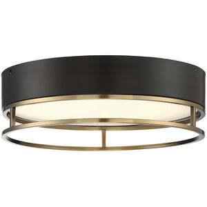 Creswell LED 15 inch Warm Brass Flush Mount Ceiling Light, Oval 