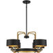 Chambord 4 Light 30.63 inch Vintage Black with Warm Brass Accents Chandelier Ceiling Light, Lighting One
