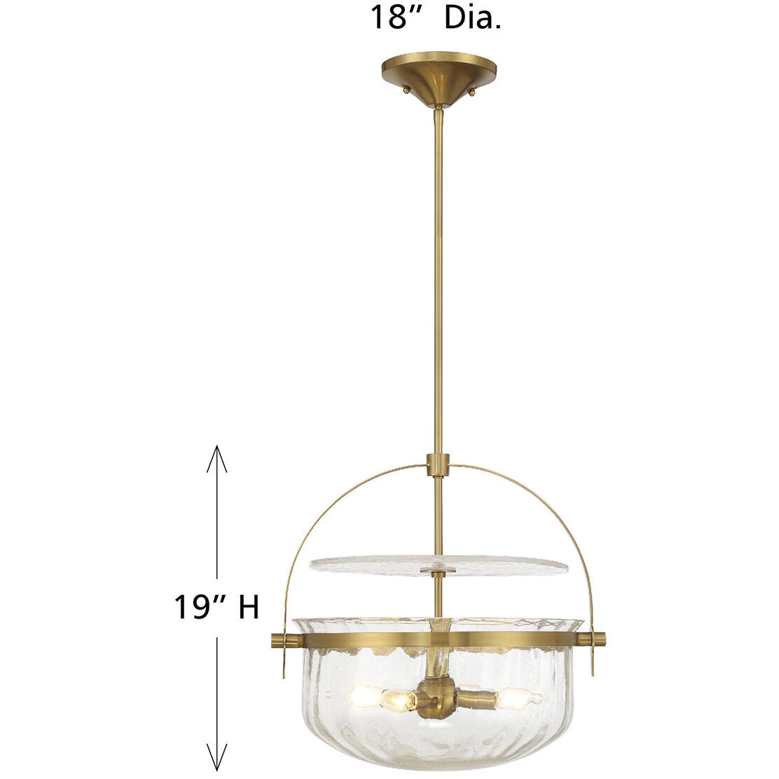 Denmar 4 Light 18 inch Warm Brass Covertible SemiFlush Ceiling Light