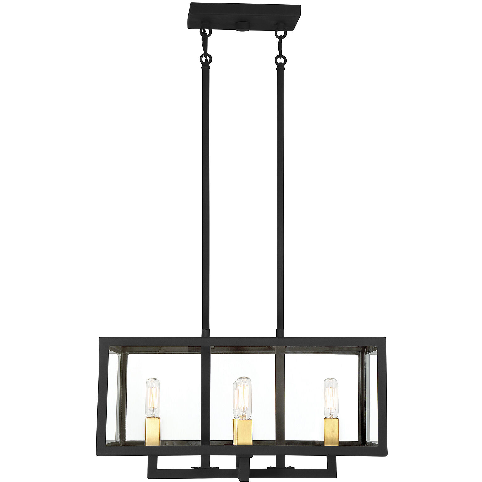 Harris 4 Light 18 inch Textured Black with Warm Brass Pendant Ceiling Light