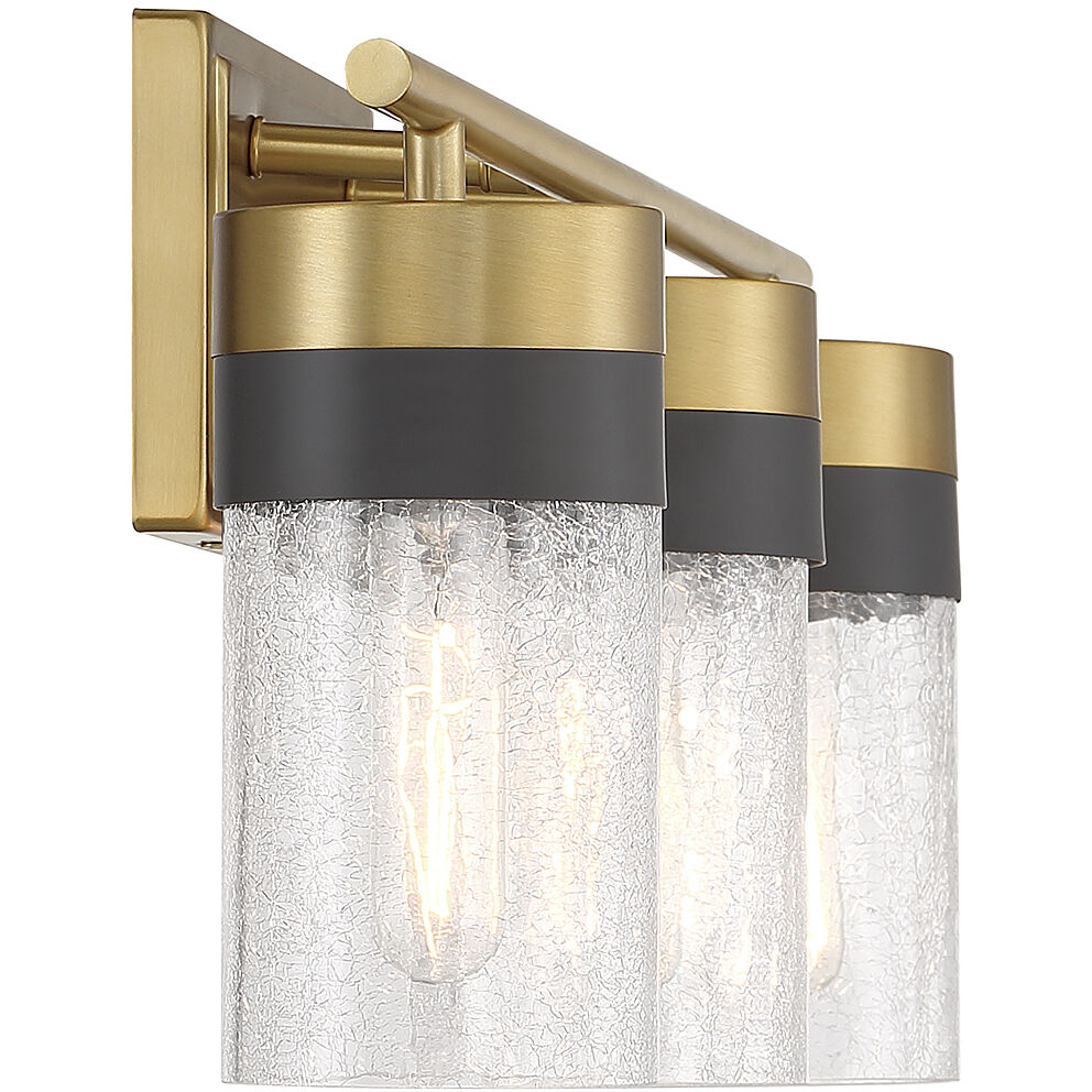 Brickell 3 Light 22 inch Warm Brass Bathroom Vanity Light Wall Light