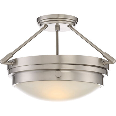 Lucerne 2 Light 17 inch Satin Nickel Semi-Flush Ceiling Light