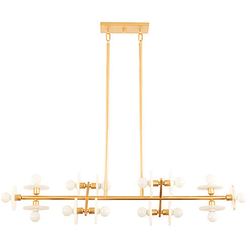 Amani 14 Light 48 inch Royal Gold Linear Chandelier Ceiling Light