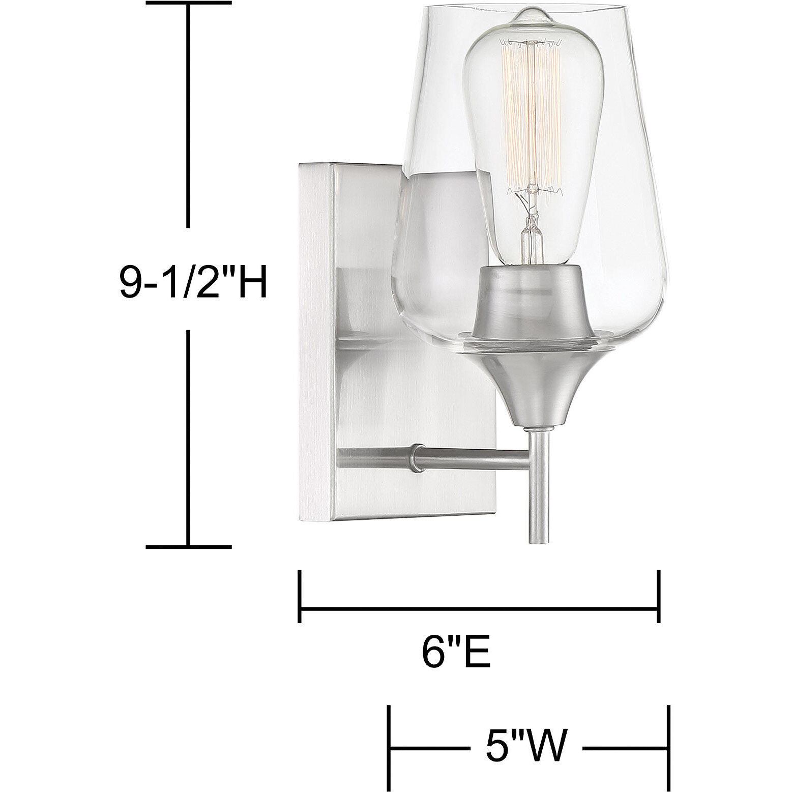 Octave 1 Light 5 inch Satin Nickel Wall Sconce Wall Light, Essentials