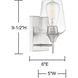 Octave 1 Light 5 inch Satin Nickel Wall Sconce Wall Light, Essentials