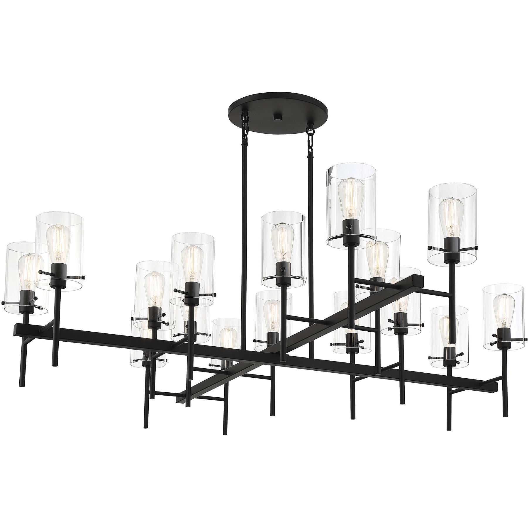 Vista 16 Light 60 inch Matte Black Chandelier Ceiling Light