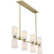 Baldwin 8 Light 44 inch Noble Brass Linear Chandelier Ceiling Light, Essentials