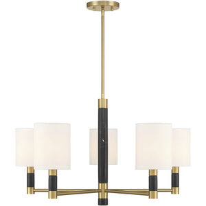 Conrad 5 Light 28 inch Warm Brass with Black Marble Chandelier Ceiling Light