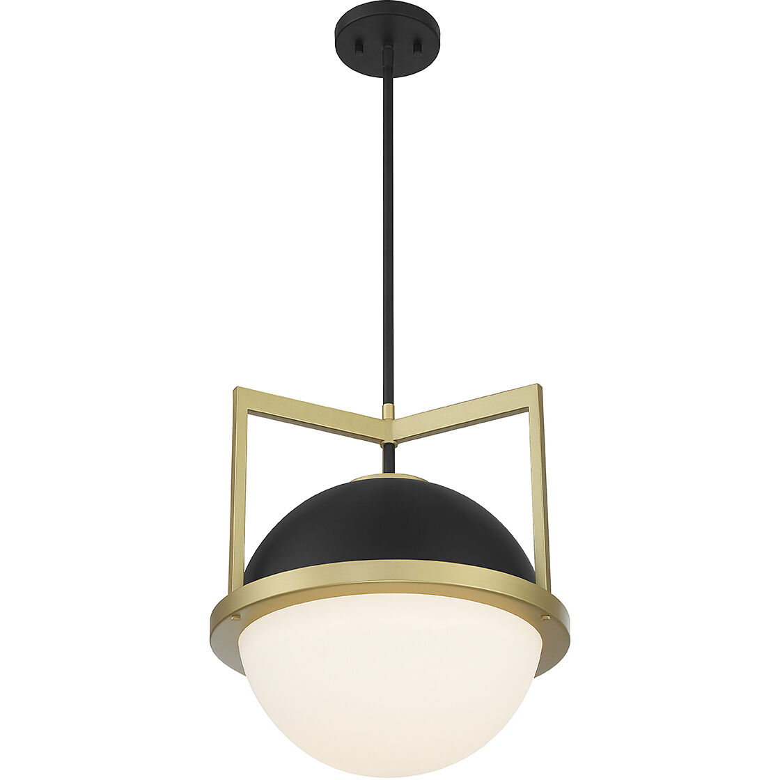 Carlysle 1 Light 15 inch Black with Warm Brass Accents Pendant Ceiling Light