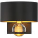 Chambord 1 Light 7 inch Vintage Black with Warm Brass Accents Wall Sconce Wall Light, Lighting One
