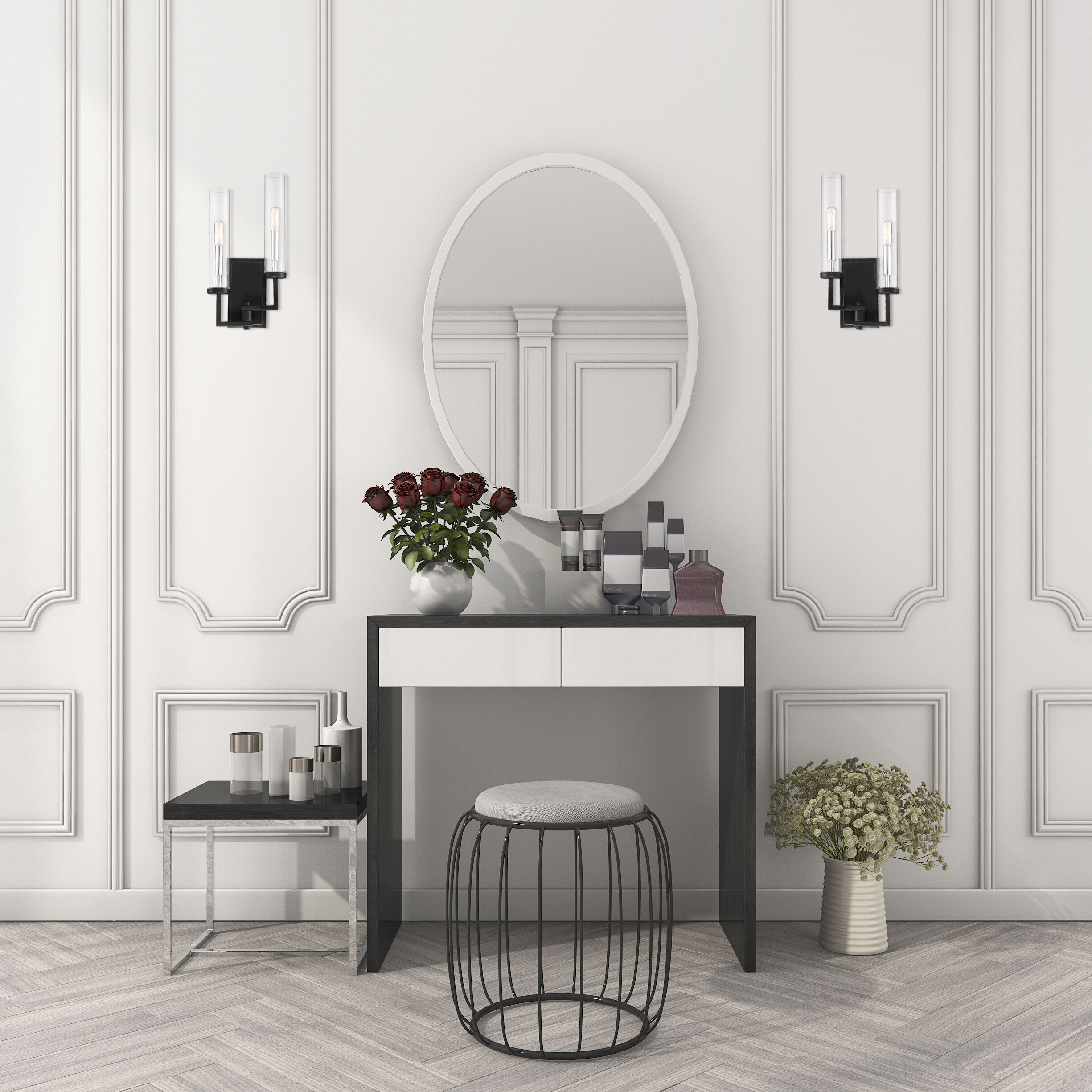 Folsom 6.75 inch 60.00 watt Matte Black with Polished Chrome Accents Adjustable Wall Sconce Wall Light