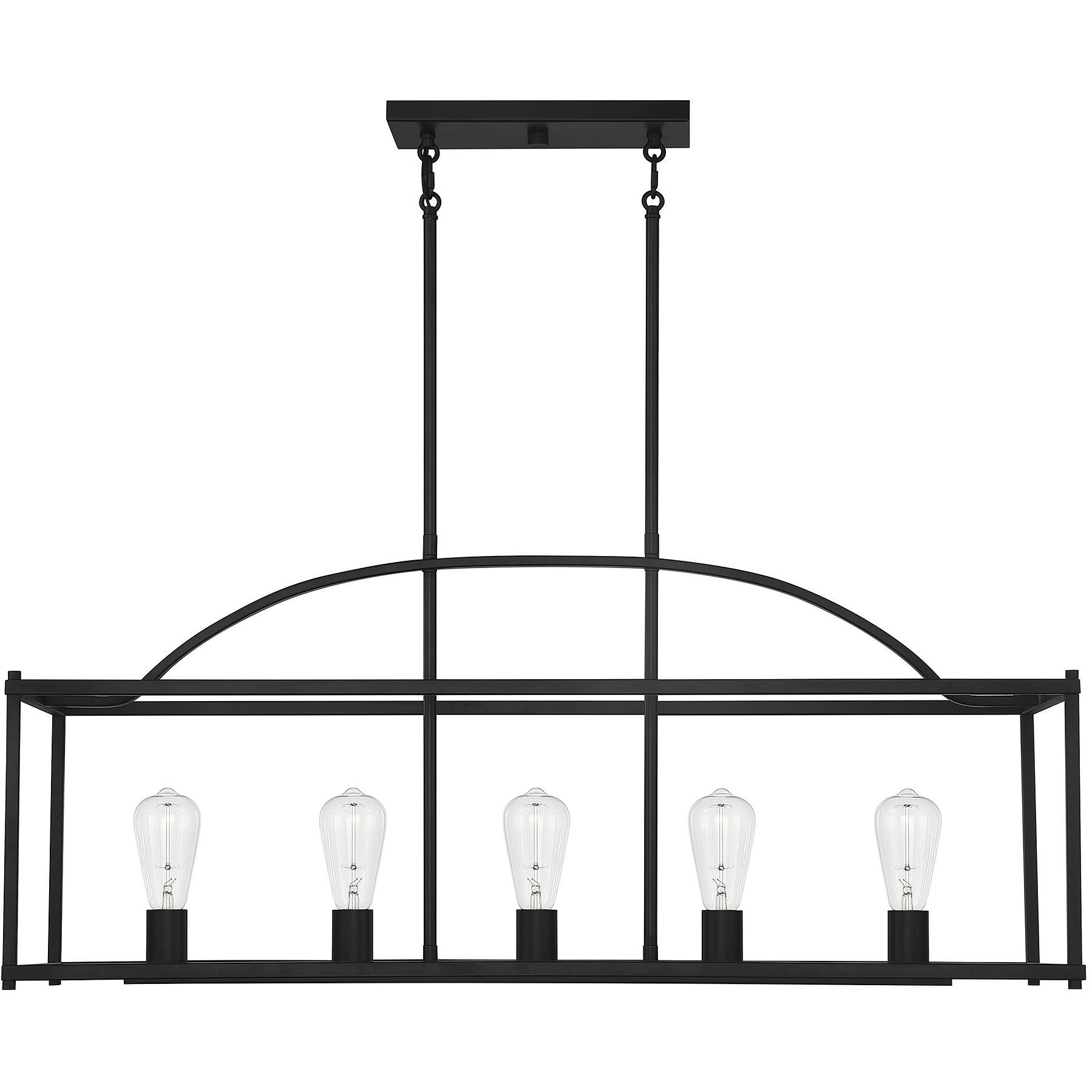 Palladian 5 Light 38 inch Matte Black Linear Chandelier Ceiling Light, Essentials