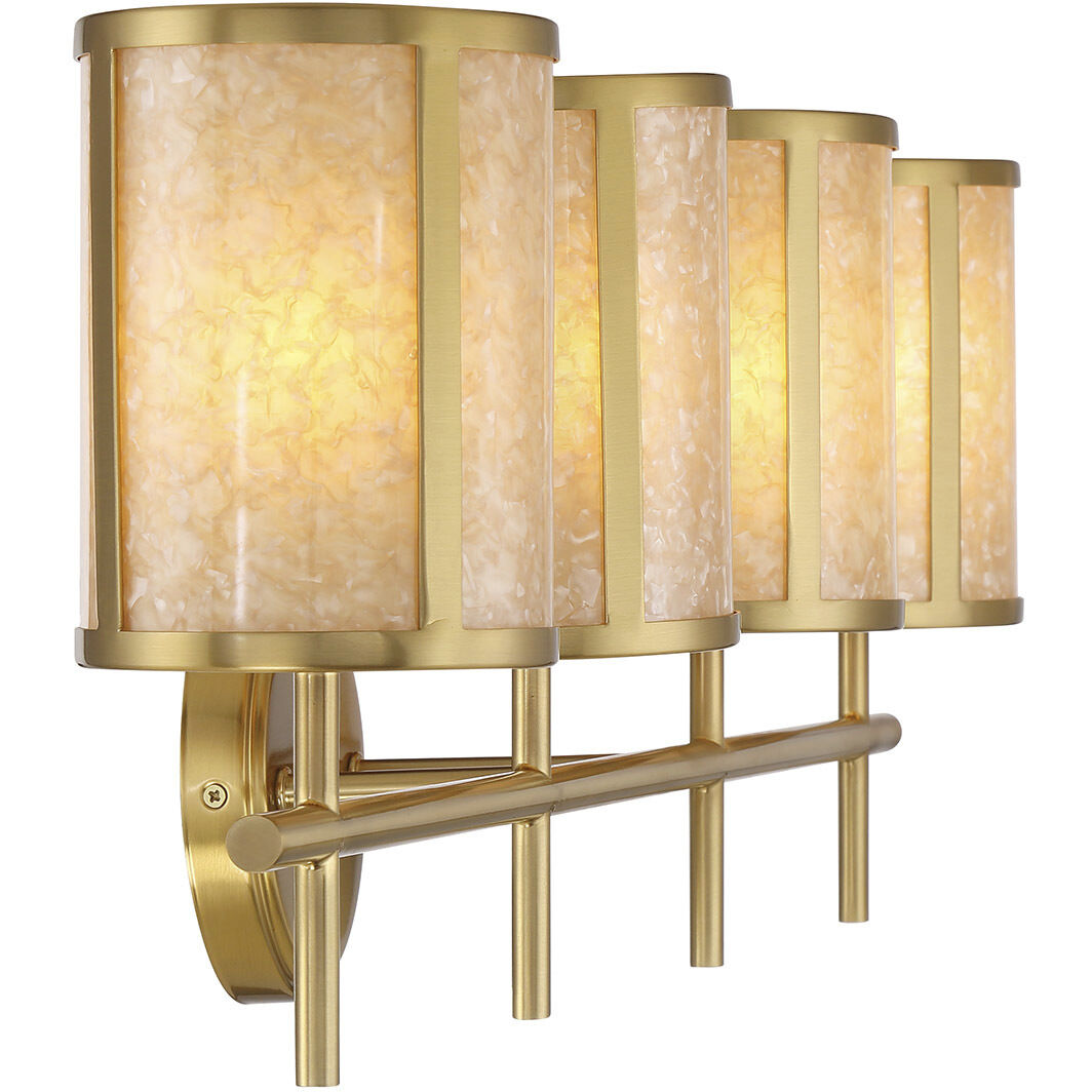 Camden 4 Light 33.75 inch Warm Brass Bath Wall Light