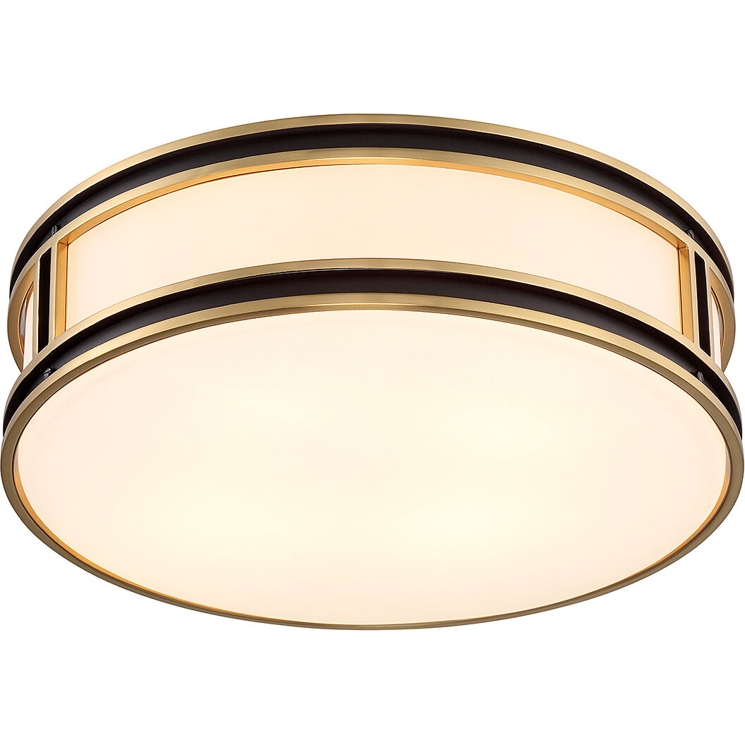 Alberti 4 Light 18.5 inch Black with Warm Brass Accents Flush Mount Ceiling Light