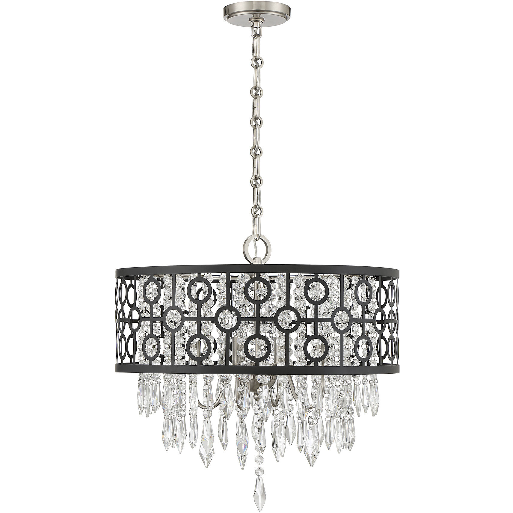 Rory 4 Light 21 inch Matte Black with Satin Nickel Pendant Ceiling Light