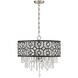 Rory 4 Light 21 inch Matte Black with Satin Nickel Pendant Ceiling Light