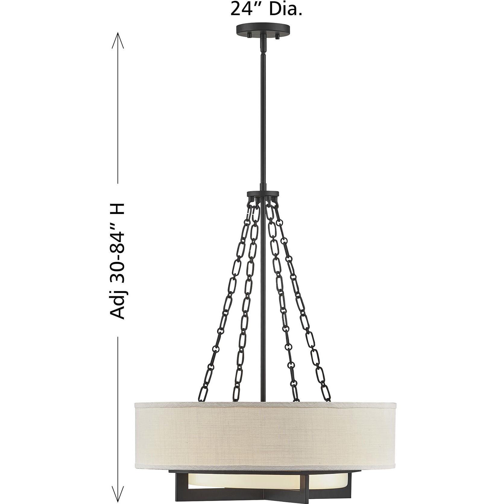 Brentwood 4 Light 24 inch Matte Black Pendant Ceiling Light