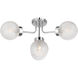 Coral 4 Light 27 inch Chrome Semi-Flush Ceiling Light