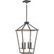 Oaklawn 4 Light 14 inch Whiskey Wood Pendant Ceiling Light