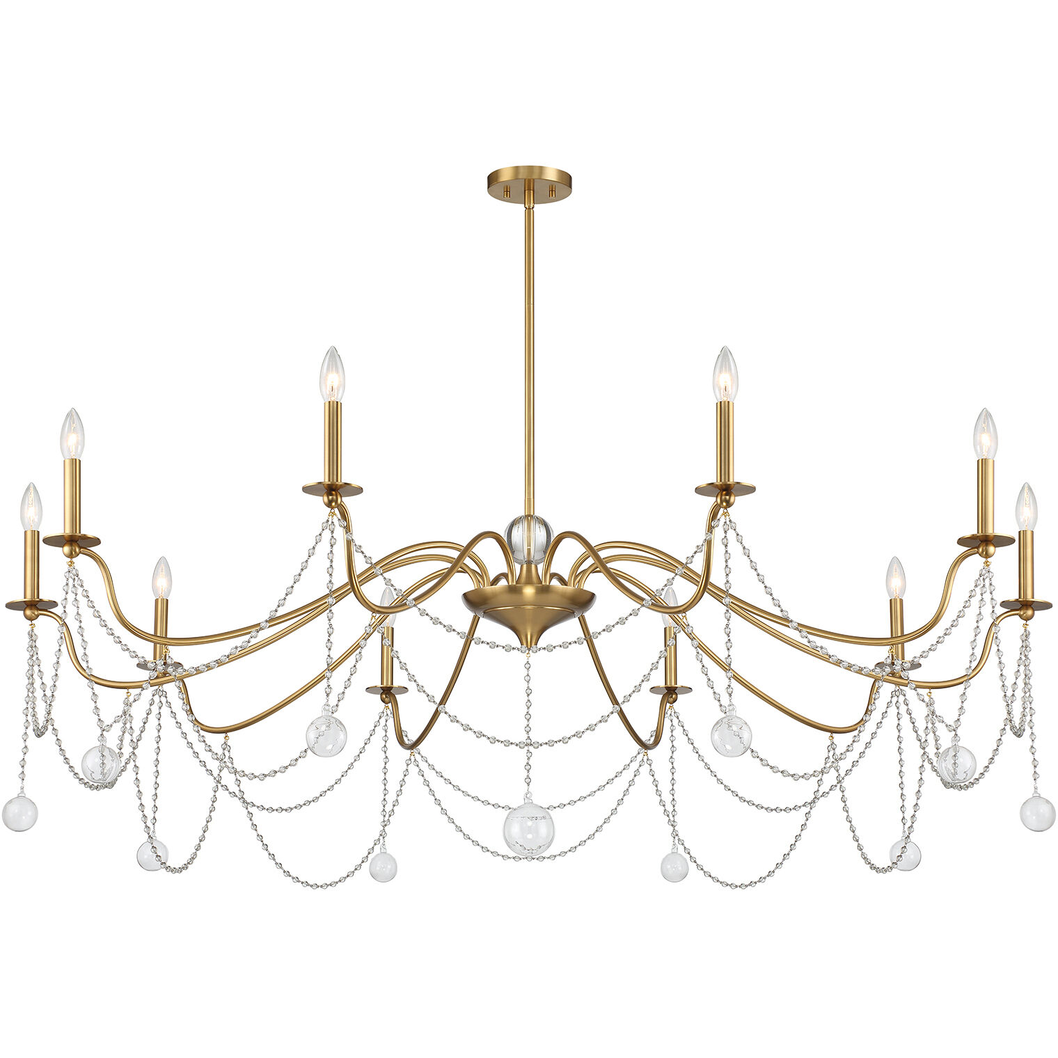 Savoy House 1-7504-10-322 Mariposa 10 Light 60 inch Warm Brass