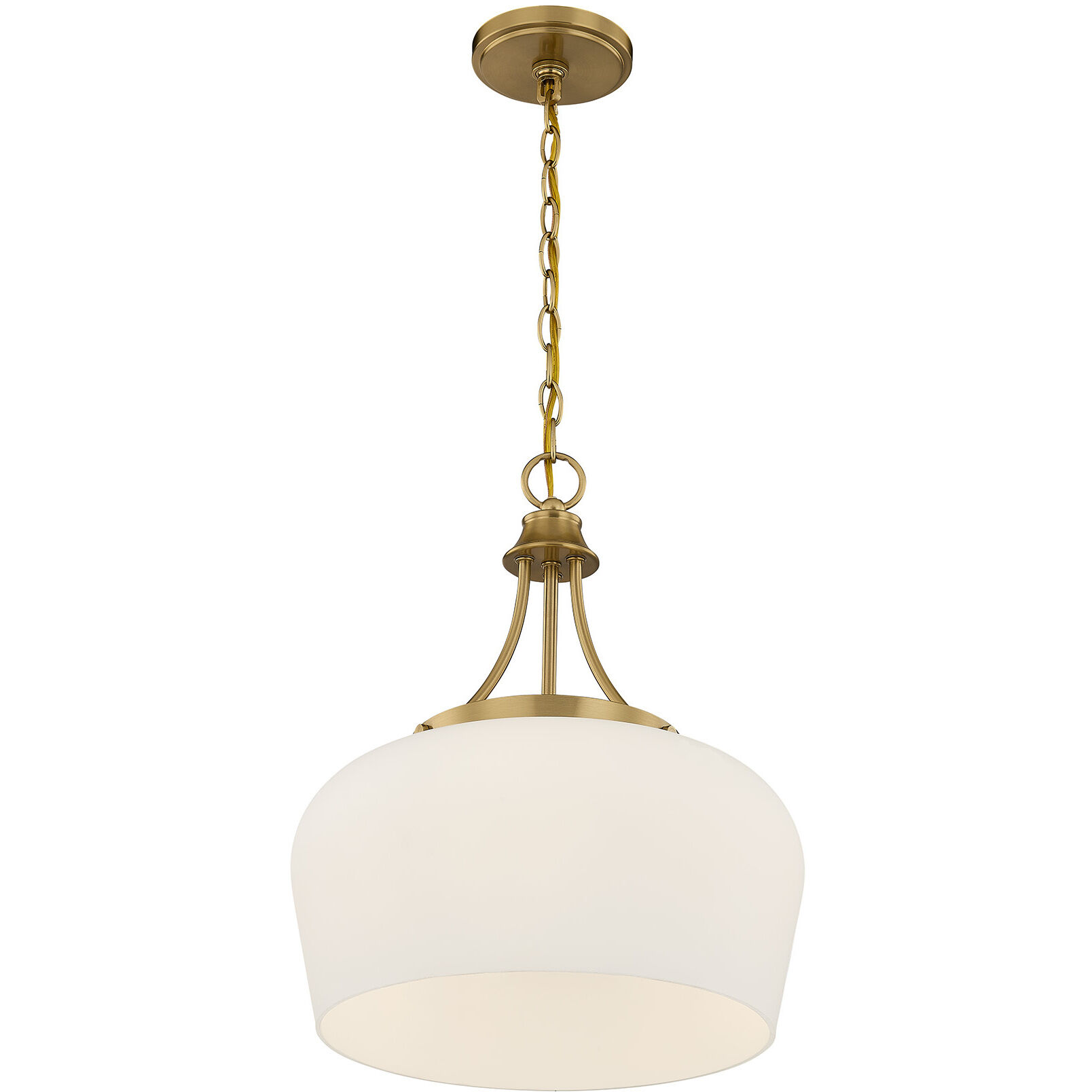 Octave 3 Light 15 inch Warm Brass Pendant Ceiling Light, Essentials