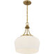 Octave 3 Light 15 inch Warm Brass Pendant Ceiling Light, Essentials