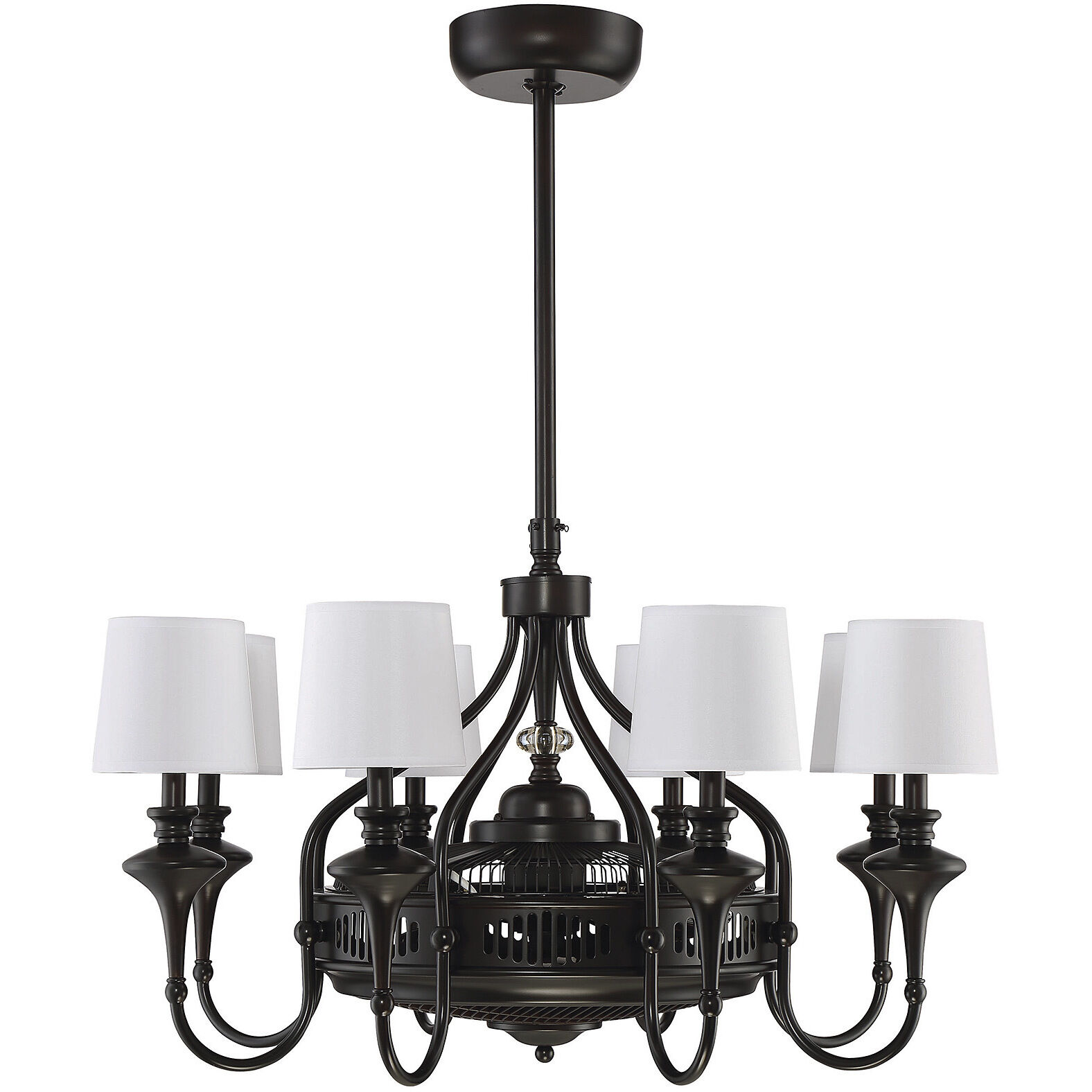 Brisa 14 inch English Bronze with Black Blades Fan D'Lier, Air-Ionizing