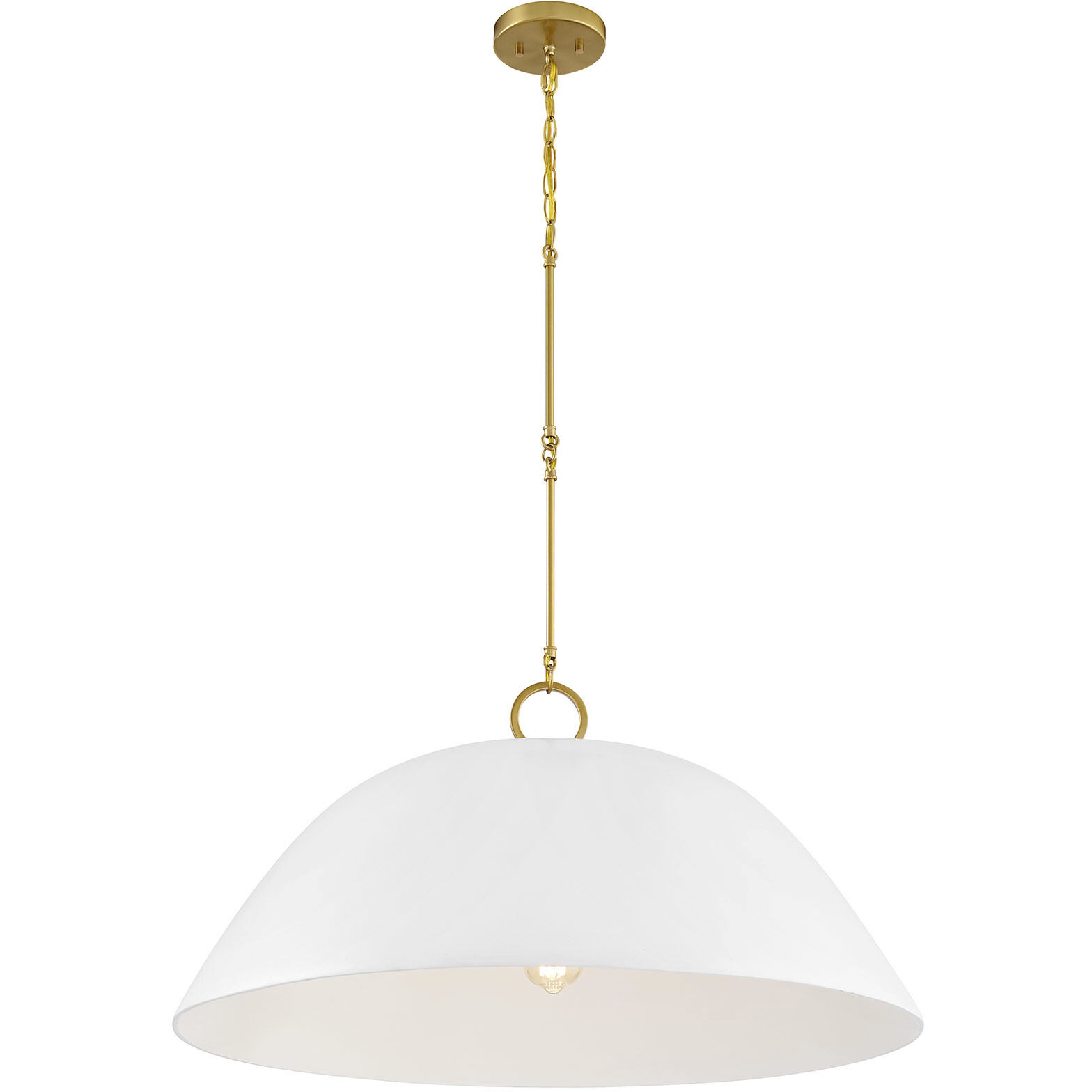 Alta 1 Light 30 inch White Bisque and Brass Pendant Ceiling Light