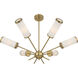 Denison 6 Light 36 inch Warm Brass Chandelier Ceiling Light