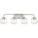 Baldwin 4 Light 32 inch Satin Nickel Bathroom Vanity Light Wall Light, Lighting One