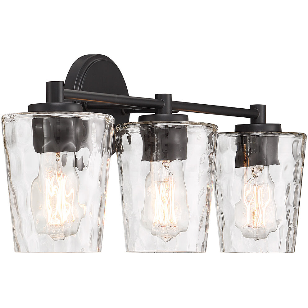 Ballas 3 Light 23.5 inch Black Bathroom Vanity Light Wall Light