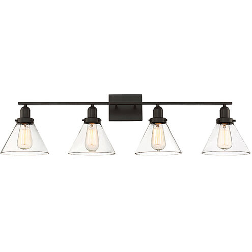 Drake 4 Light 38 inch English Bronze Bathroom Vanity Light Wall Light, Essentials