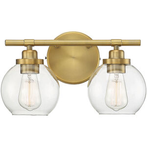 Carson 2 Light 14 inch Warm Brass Vanity Light Wall Light, Essentials