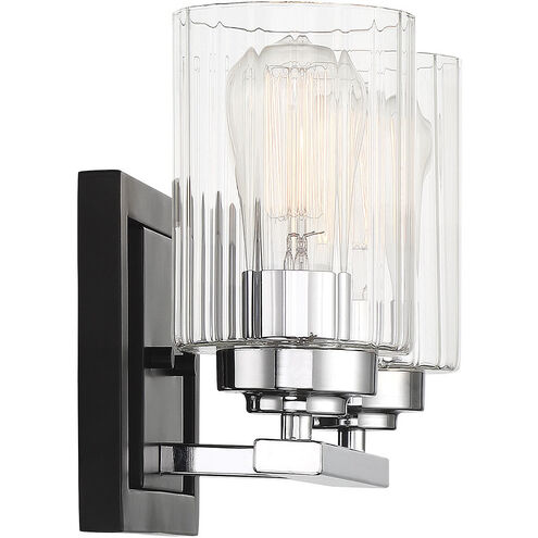 Redmond 2 Light 12 inch Matte Black with Polished Chrome Accents Vanity Light Wall Light